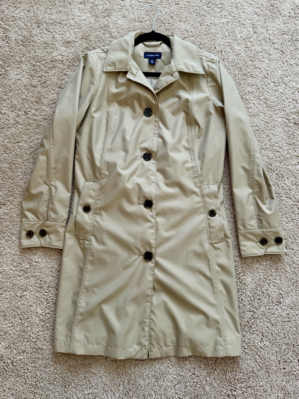 Lands' End Women's Khaki Trench Coat
